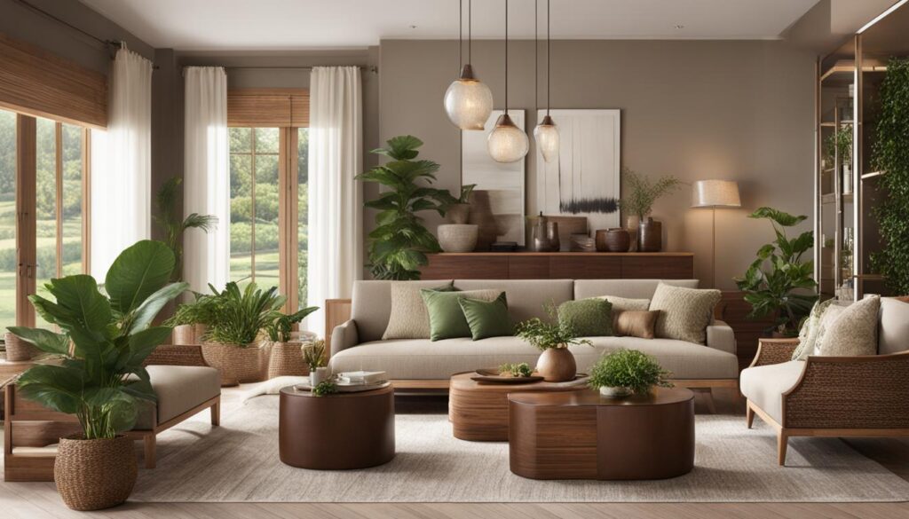 kolorystyka pomieszczeń z brązowymi elementami