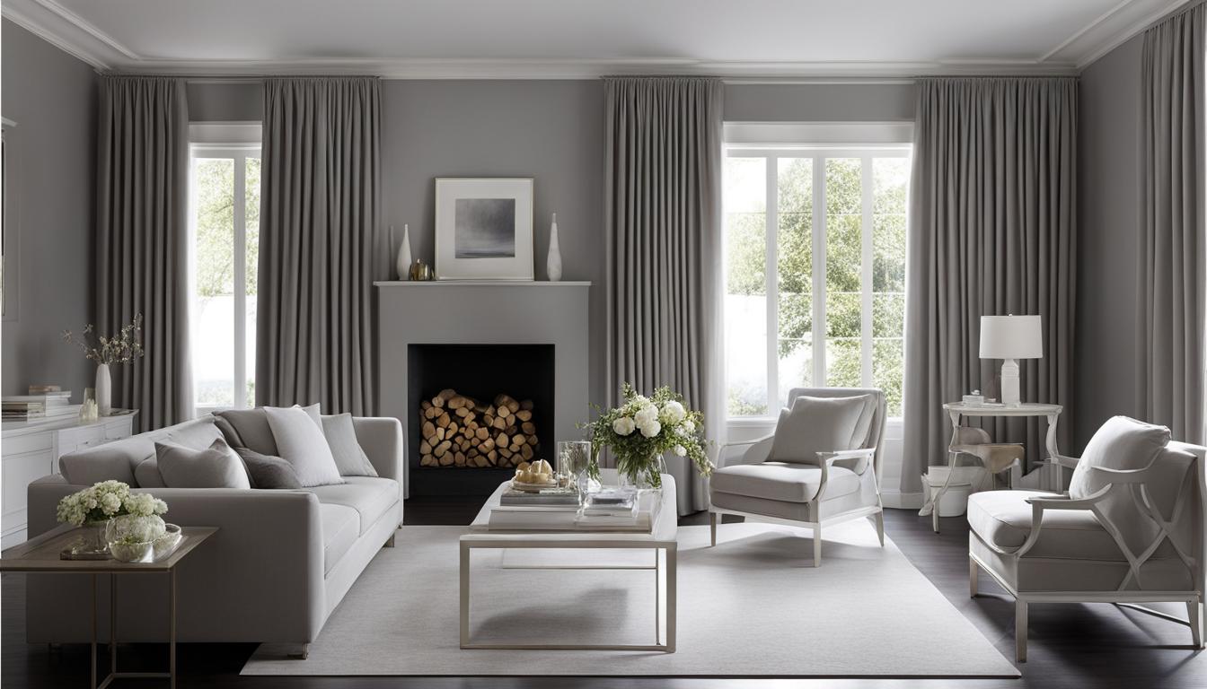 zasłony na szare ściany