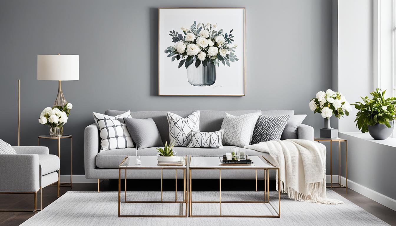 szare ściany białe meble jakie dodatki