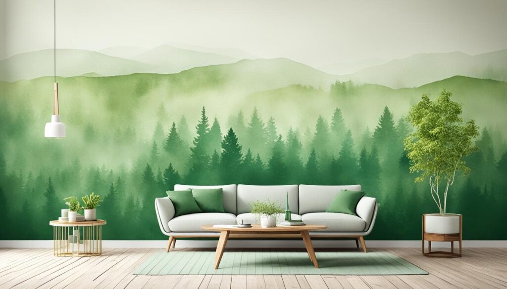 zielone akcenty na ścianach