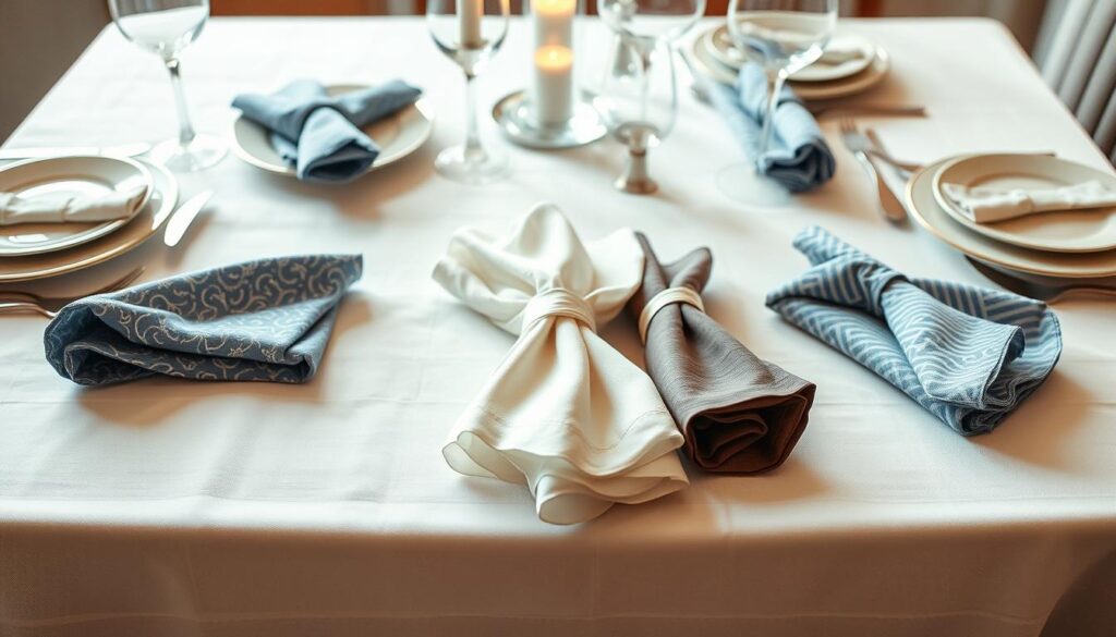 aranżacja stołu z serwetkami