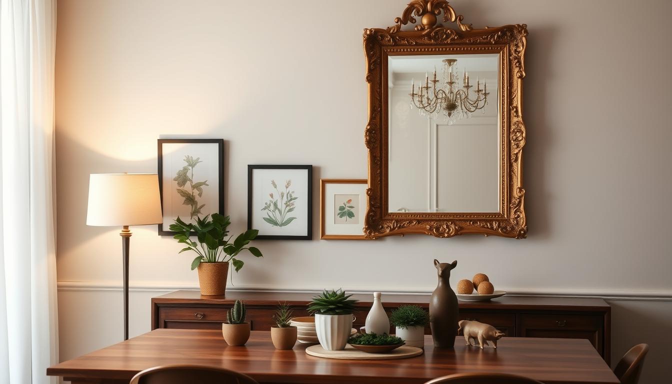 co na ścianę przy stole w salonie