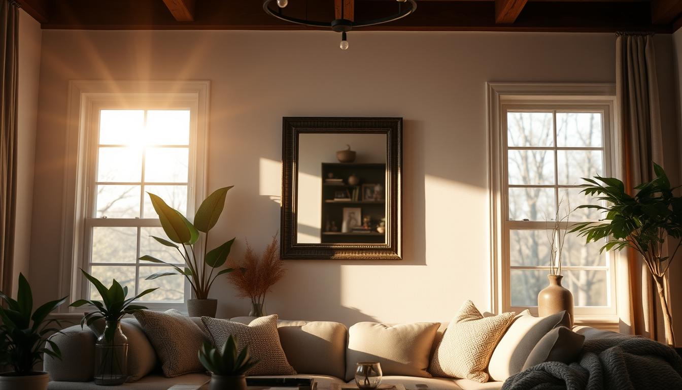 gdzie powiesić lustro w salonie